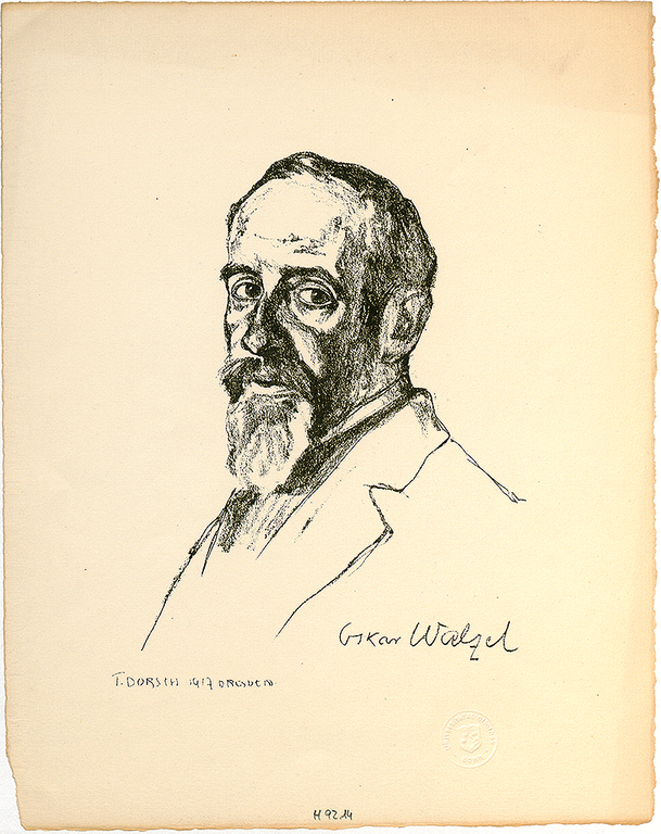 Oskar Walzel, Lithographie von Ferdinand Dorsch (ULB Bonn, NL Walzel II)