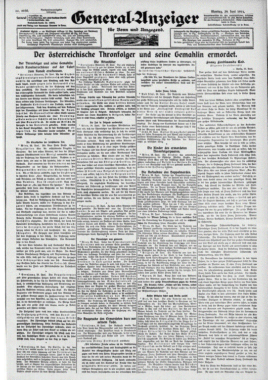 General-Anzeiger für Bonn und Umgegend vom Montag, 29.06.1914