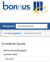 Raubgut: Suche bonnus